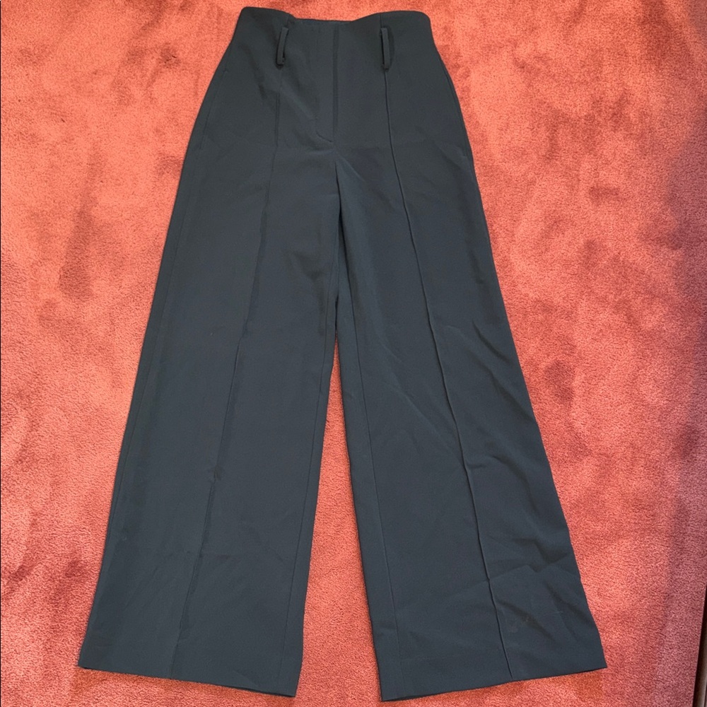 Elegant Teal Blue Women's Wide-Leg Pants